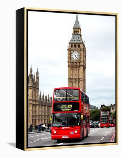 London Red Bus and Big Ben - London - UK - England - United Kingdom - Europe-Philippe Hugonnard-Framed Premier Image Canvas