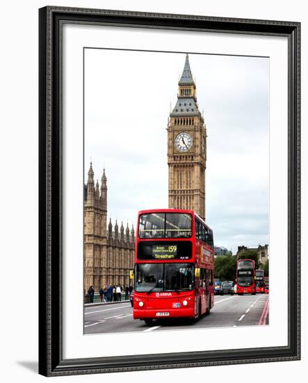 London Red Bus and Big Ben - London - UK - England - United Kingdom - Europe-Philippe Hugonnard-Framed Photographic Print