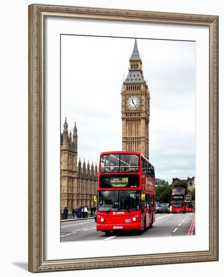 London Red Bus and Big Ben - London - UK - England - United Kingdom - Europe-Philippe Hugonnard-Framed Photographic Print