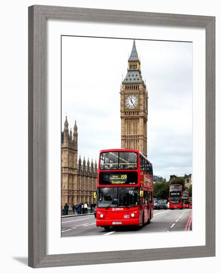 London Red Bus and Big Ben - London - UK - England - United Kingdom - Europe-Philippe Hugonnard-Framed Photographic Print