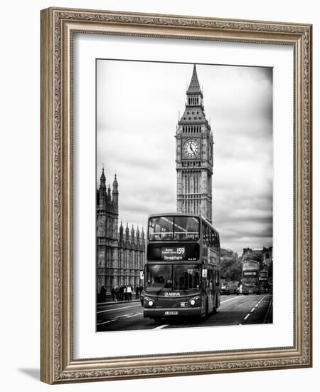 London Red Bus and Big Ben - London - UK - England - United Kingdom - Europe-Philippe Hugonnard-Framed Art Print