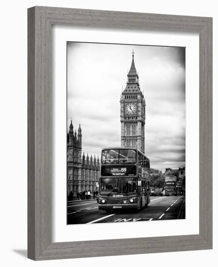 London Red Bus and Big Ben - London - UK - England - United Kingdom - Europe-Philippe Hugonnard-Framed Art Print