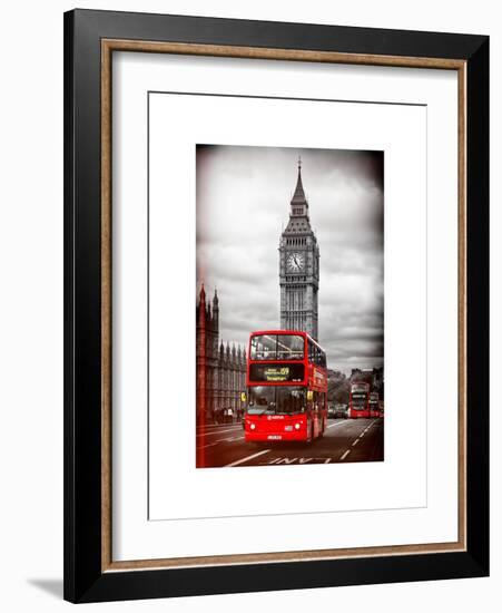 London Red Bus and Big Ben - London - UK - England - United Kingdom - Europe-Philippe Hugonnard-Framed Art Print