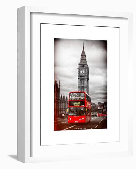 London Red Bus and Big Ben - London - UK - England - United Kingdom - Europe-Philippe Hugonnard-Framed Art Print