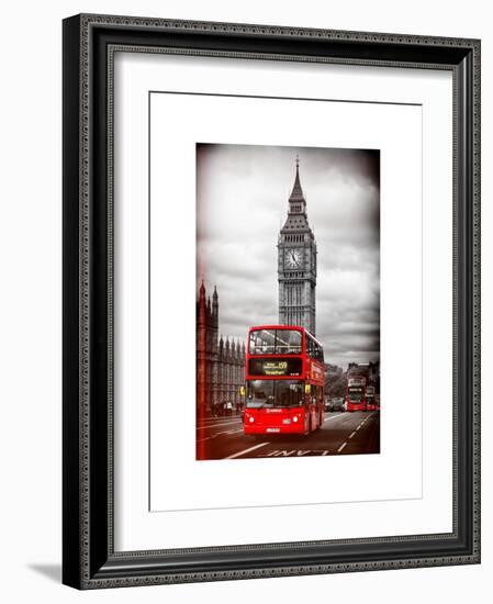 London Red Bus and Big Ben - London - UK - England - United Kingdom - Europe-Philippe Hugonnard-Framed Art Print