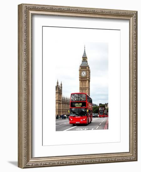 London Red Bus and Big Ben - London - UK - England - United Kingdom - Europe-Philippe Hugonnard-Framed Art Print