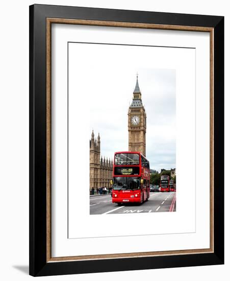 London Red Bus and Big Ben - London - UK - England - United Kingdom - Europe-Philippe Hugonnard-Framed Art Print