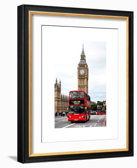 London Red Bus and Big Ben - London - UK - England - United Kingdom - Europe-Philippe Hugonnard-Framed Art Print