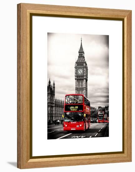 London Red Bus and Big Ben - London - UK - England - United Kingdom - Europe-Philippe Hugonnard-Framed Stretched Canvas