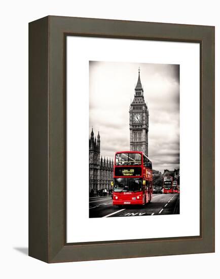 London Red Bus and Big Ben - London - UK - England - United Kingdom - Europe-Philippe Hugonnard-Framed Stretched Canvas