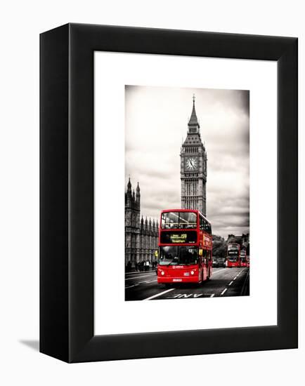 London Red Bus and Big Ben - London - UK - England - United Kingdom - Europe-Philippe Hugonnard-Framed Stretched Canvas