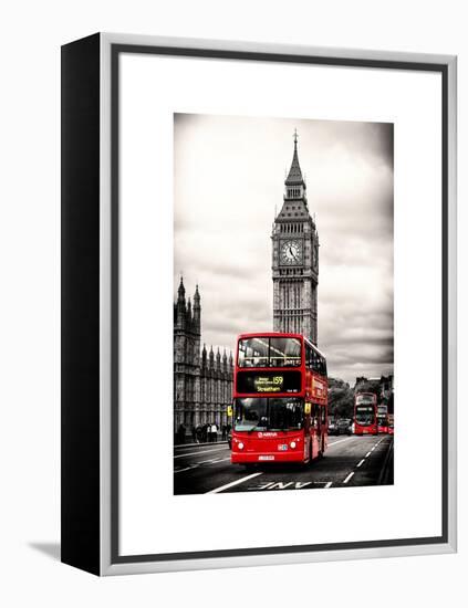 London Red Bus and Big Ben - London - UK - England - United Kingdom - Europe-Philippe Hugonnard-Framed Stretched Canvas