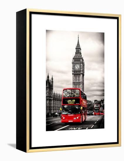 London Red Bus and Big Ben - London - UK - England - United Kingdom - Europe-Philippe Hugonnard-Framed Stretched Canvas