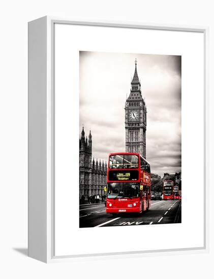 London Red Bus and Big Ben - London - UK - England - United Kingdom - Europe-Philippe Hugonnard-Framed Stretched Canvas