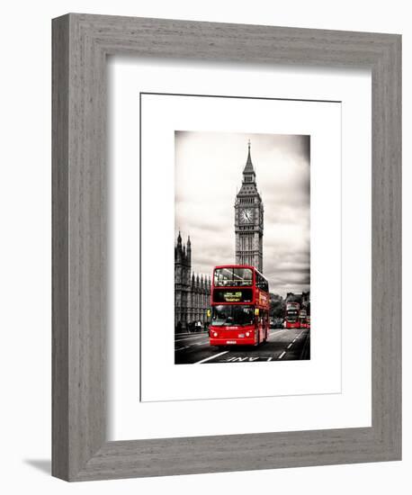 London Red Bus and Big Ben - London - UK - England - United Kingdom - Europe-Philippe Hugonnard-Framed Premium Giclee Print