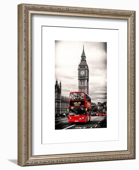 London Red Bus and Big Ben - London - UK - England - United Kingdom - Europe-Philippe Hugonnard-Framed Art Print