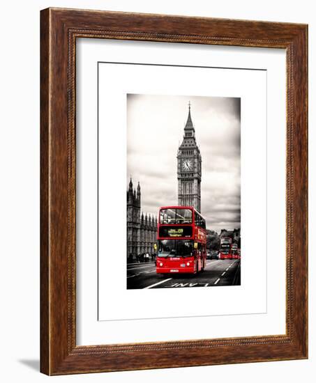 London Red Bus and Big Ben - London - UK - England - United Kingdom - Europe-Philippe Hugonnard-Framed Art Print