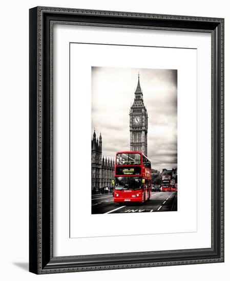 London Red Bus and Big Ben - London - UK - England - United Kingdom - Europe-Philippe Hugonnard-Framed Art Print