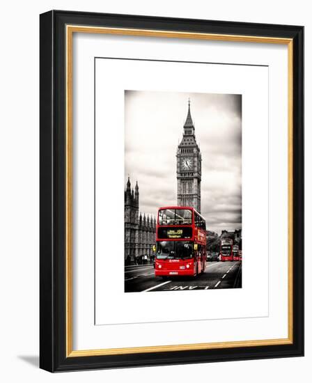 London Red Bus and Big Ben - London - UK - England - United Kingdom - Europe-Philippe Hugonnard-Framed Art Print