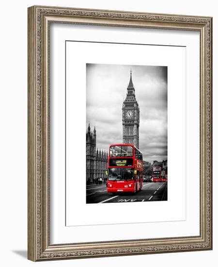 London Red Bus and Big Ben - London - UK - England - United Kingdom - Europe-Philippe Hugonnard-Framed Art Print