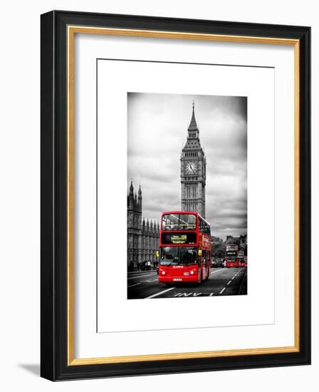 London Red Bus and Big Ben - London - UK - England - United Kingdom - Europe-Philippe Hugonnard-Framed Art Print