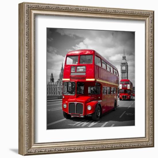 London Red Busses-Melanie Viola-Framed Art Print