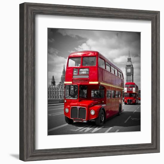 London Red Busses-Melanie Viola-Framed Art Print