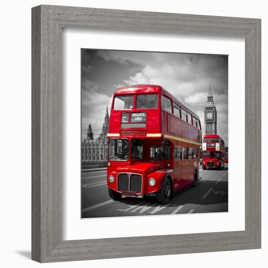 London Red Busses-Melanie Viola-Framed Art Print