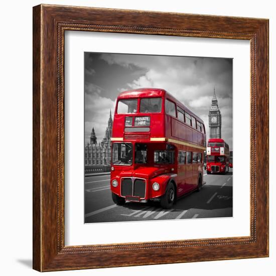 London Red Busses-Melanie Viola-Framed Art Print