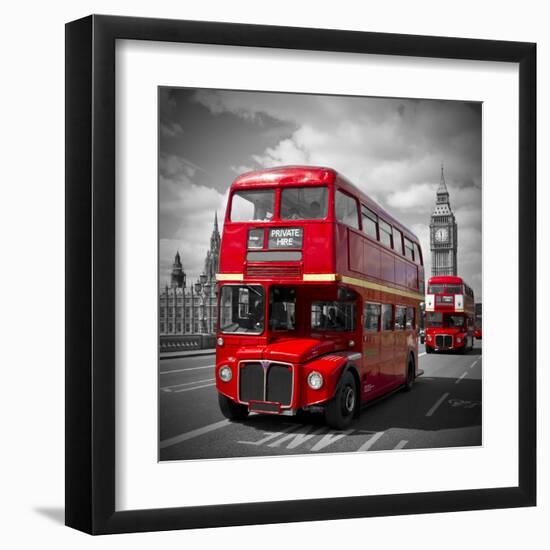 London Red Busses-Melanie Viola-Framed Art Print