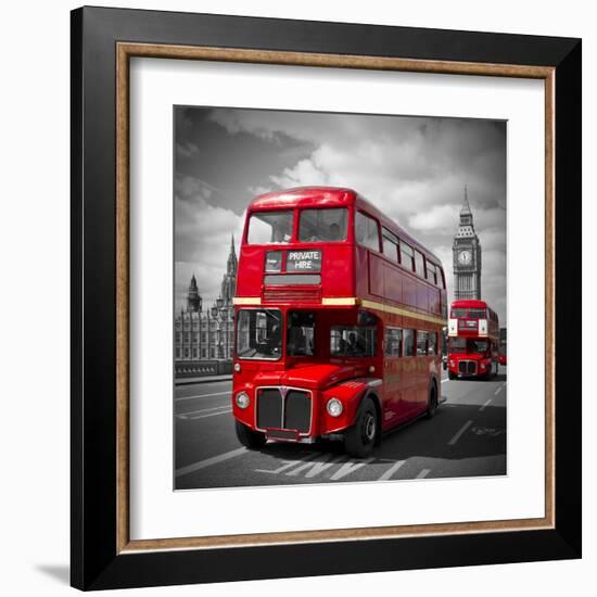 London Red Busses-Melanie Viola-Framed Art Print