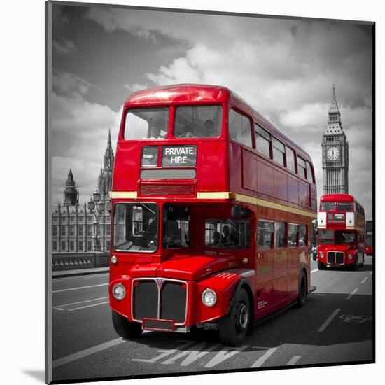 London Red Busses-Melanie Viola-Mounted Art Print