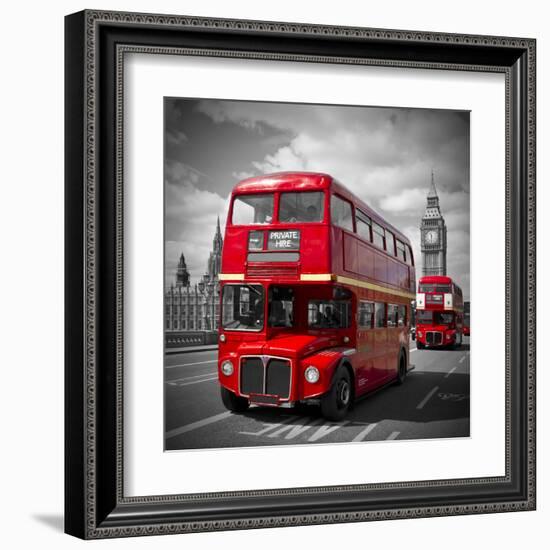London Red Busses-Melanie Viola-Framed Art Print