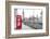 London Red Phone Box and Big Ben on Black and White Landscape-David Bostock-Framed Photographic Print