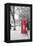 London Red Phone Boxes on Black and White Landscape-David Bostock-Framed Premier Image Canvas