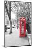 London Red Phone Boxes on Black and White Landscape-David Bostock-Mounted Photographic Print