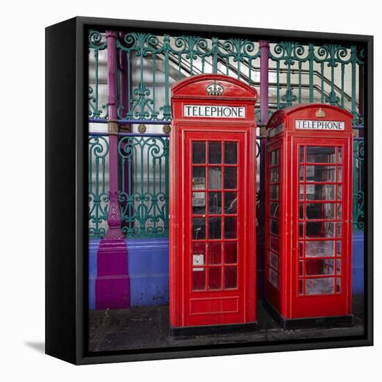 London Red Phone Boxes, Smithfield Market, London, England, United Kingdom, Europe-Mark Mawson-Framed Premier Image Canvas