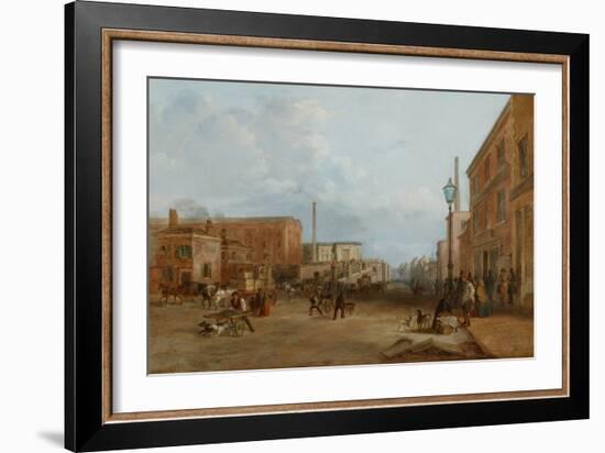 London Road , Manchester, 1844-1850 (Oil on Canvas)-Arthur Fitzwilliam Tait-Framed Giclee Print