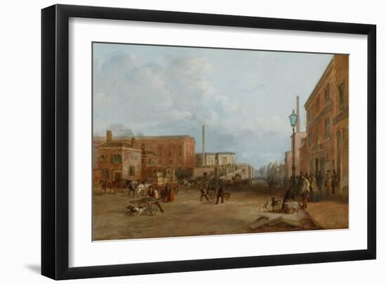 London Road , Manchester, 1844-1850 (Oil on Canvas)-Arthur Fitzwilliam Tait-Framed Giclee Print