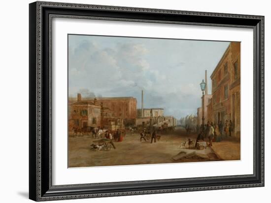 London Road , Manchester, 1844-1850 (Oil on Canvas)-Arthur Fitzwilliam Tait-Framed Giclee Print