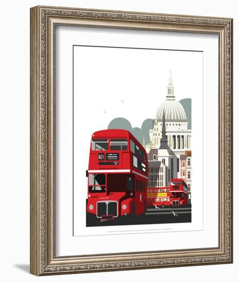 London Routemaster Blank - Dave Thompson Contemporary Travel Print-Dave Thompson-Framed Art Print