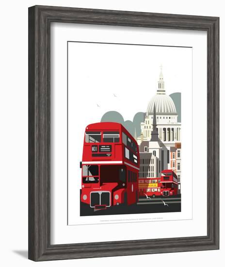 London Routemaster Blank - Dave Thompson Contemporary Travel Print-Dave Thompson-Framed Art Print