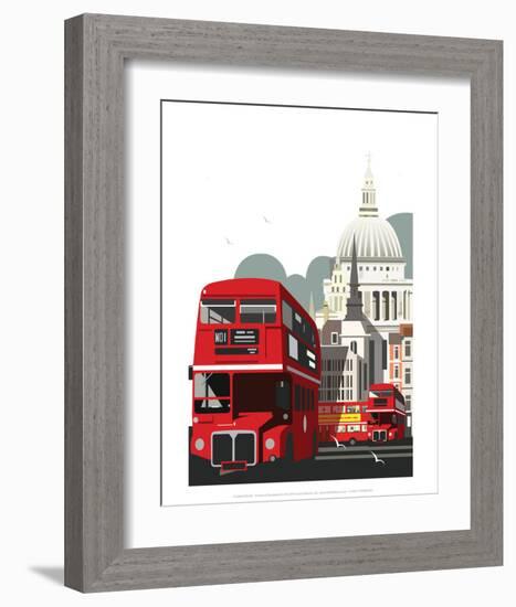 London Routemaster Blank - Dave Thompson Contemporary Travel Print-Dave Thompson-Framed Art Print