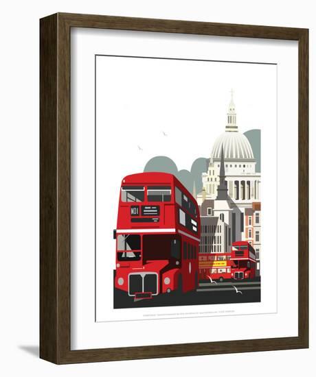 London Routemaster Blank - Dave Thompson Contemporary Travel Print-Dave Thompson-Framed Art Print