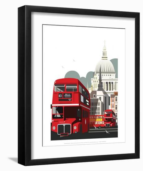 London Routemaster Blank - Dave Thompson Contemporary Travel Print-Dave Thompson-Framed Art Print