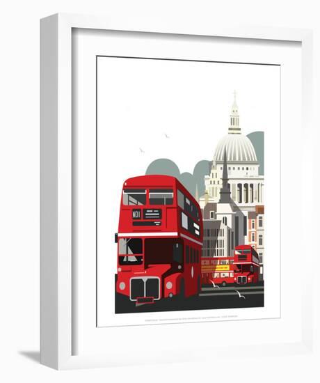 London Routemaster Blank - Dave Thompson Contemporary Travel Print-Dave Thompson-Framed Art Print