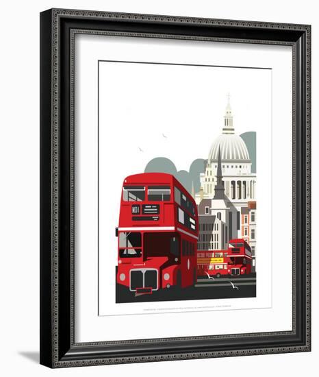 London Routemaster Blank - Dave Thompson Contemporary Travel Print-Dave Thompson-Framed Art Print