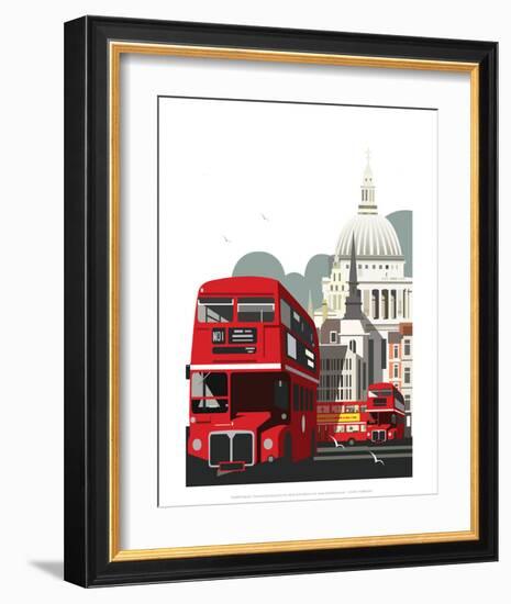 London Routemaster Blank - Dave Thompson Contemporary Travel Print-Dave Thompson-Framed Art Print