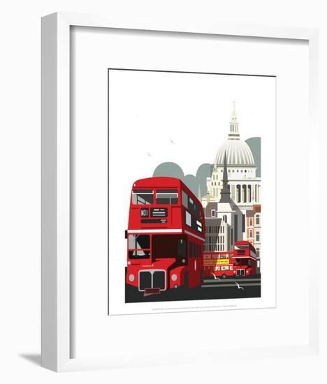 London Routemaster Blank - Dave Thompson Contemporary Travel Print-Dave Thompson-Framed Art Print