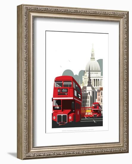 London Routemaster Blank - Dave Thompson Contemporary Travel Print-Dave Thompson-Framed Giclee Print